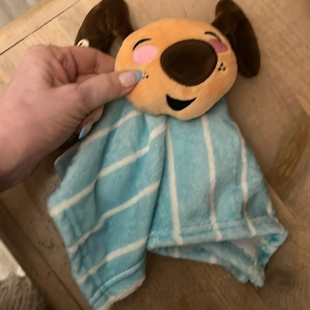 Fisher-Price Dogs & Puppies Baby Lovey Security Blanket Striped Blue